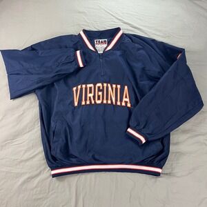 Virginia Cavaliers VTG Pullover Jacket XL Navy Orange White Team Edition Apparel